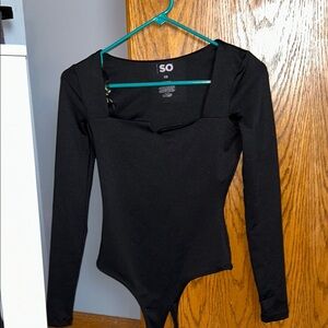 SO Black Long Sleeve Bodysuit